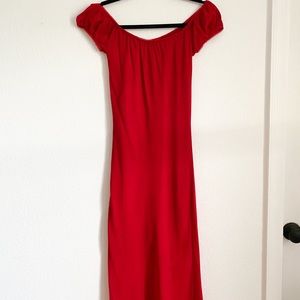 Off the shoulder ruby dress